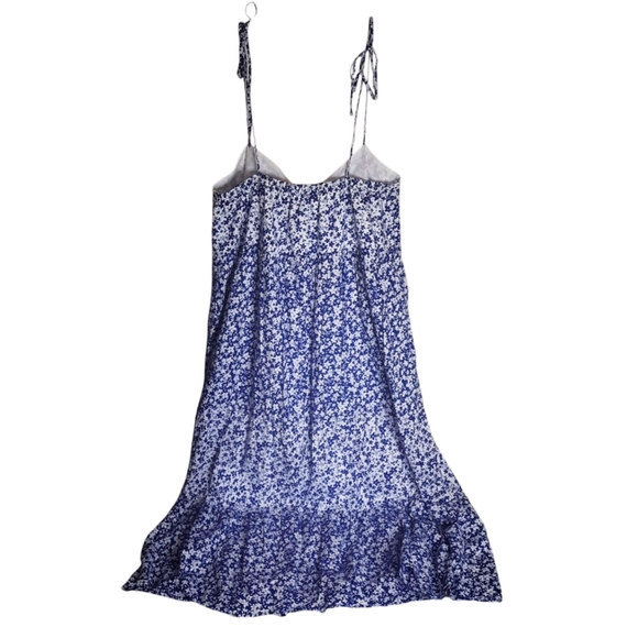 HATCH Maternity Floral Maxi Dress Tiered Blue White ‎Cottage Boho Prairie XXL - Picture 3 of 11